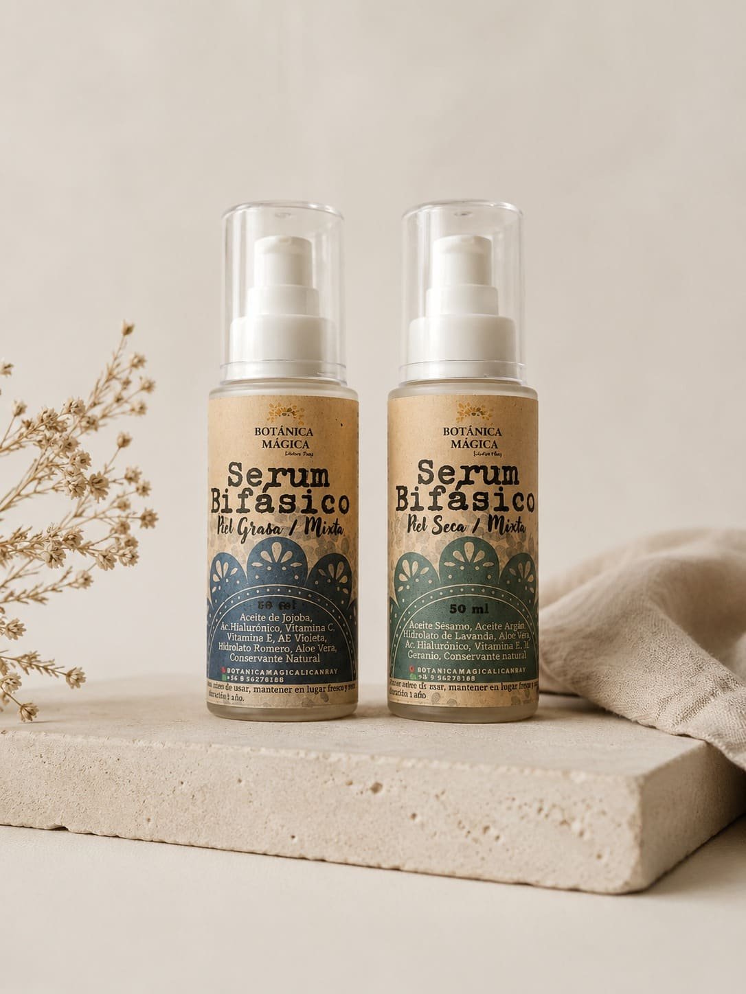Serum bifásico facial Serum bifasico para piel seca o grasa