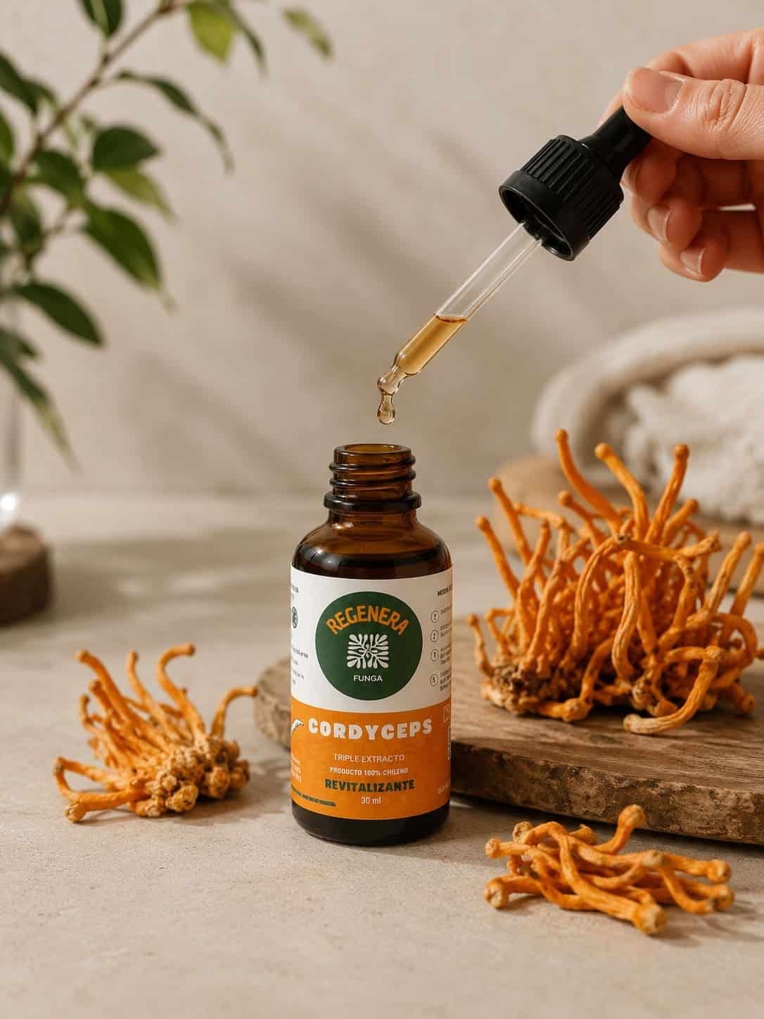 Hongo Cordyceps Energía Fatiga Hongo adaptogeno Revitalizante